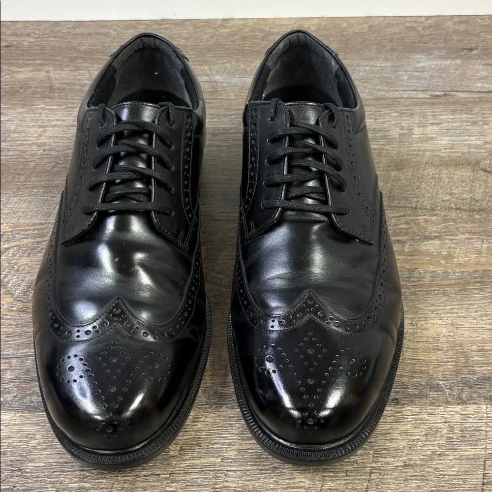⚫ Rocsports by Rockport “Hinckley” Black Leather Wingtip Oxford – Men’s 9